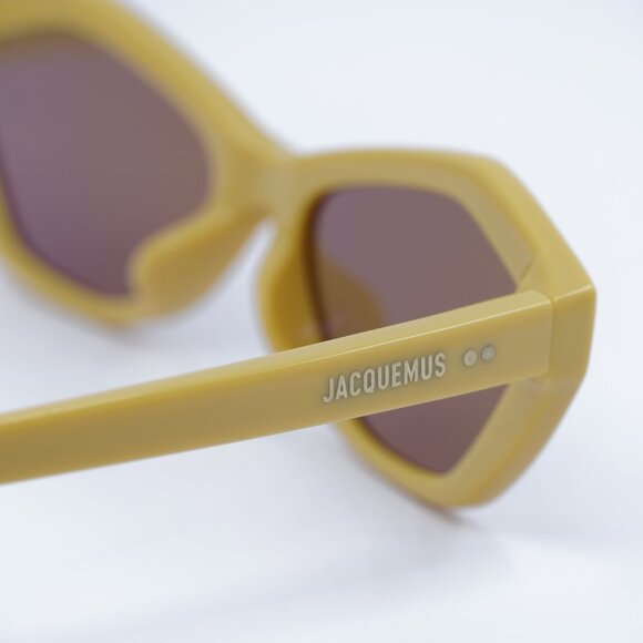 Jacquemus BAMBINO JAC/42 C7 Sunglasses Shiny Banana Cat Eye Frame, Brown Lenses - Picture 10 of 11